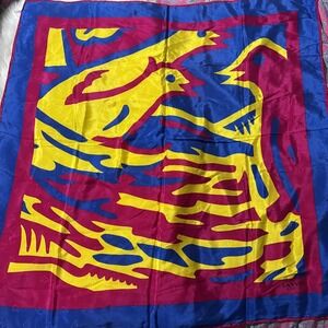 VTG Jeanne Lanvin Paris 100% Silk Scarf Dove Abstract Art Bold Large 35x35 NEW